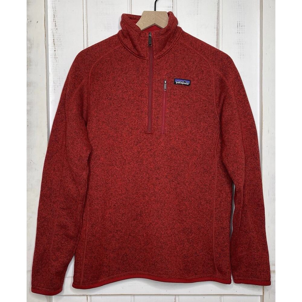 Patagonia Better Sweater 1/4 Zip Pullover Fleece Heather Red Outdoor Gorpcore S